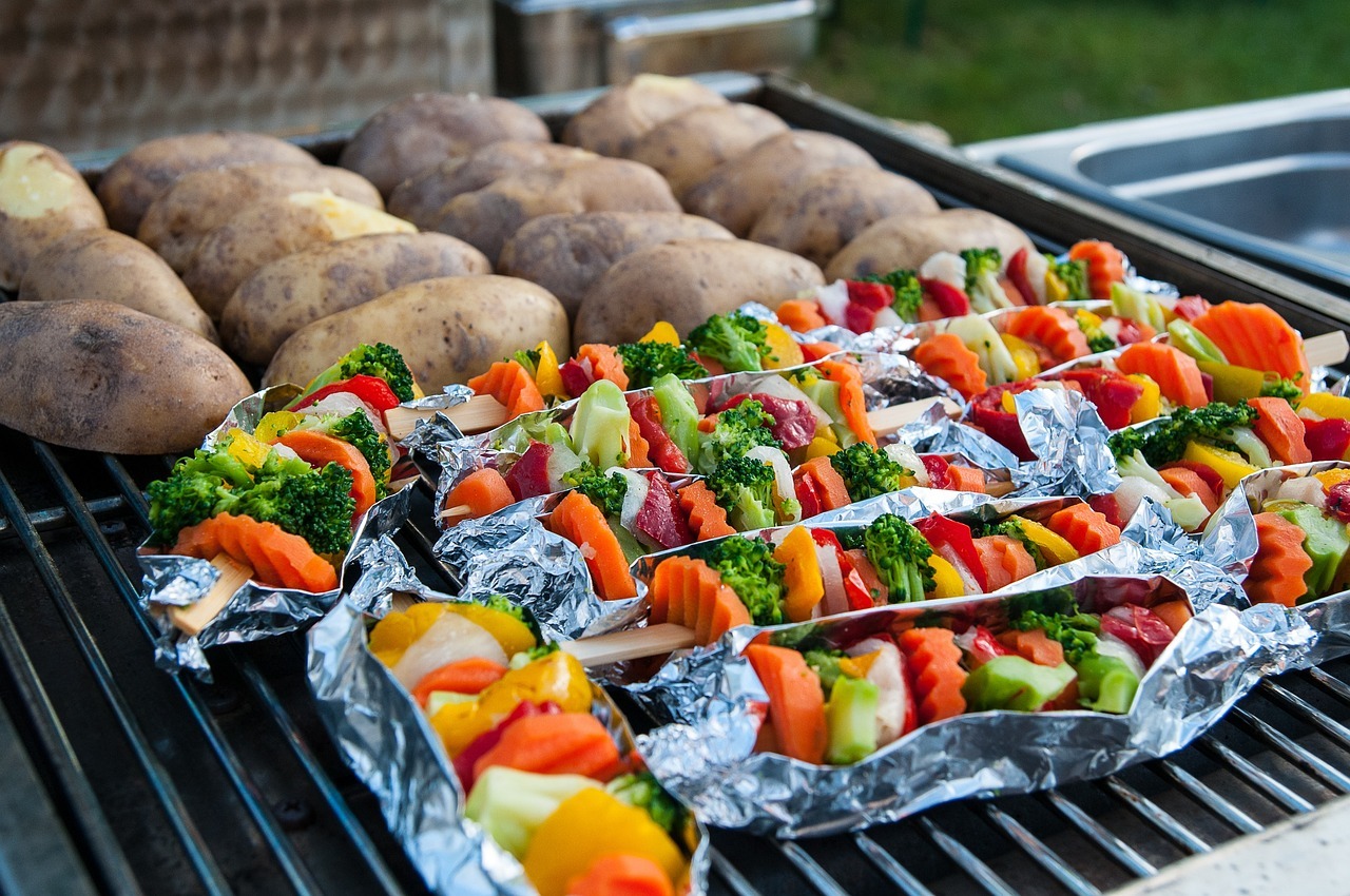 Grilling vegetarian grill food