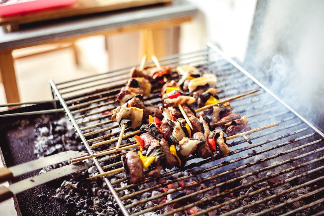 A hibachi grill grilling barbeque